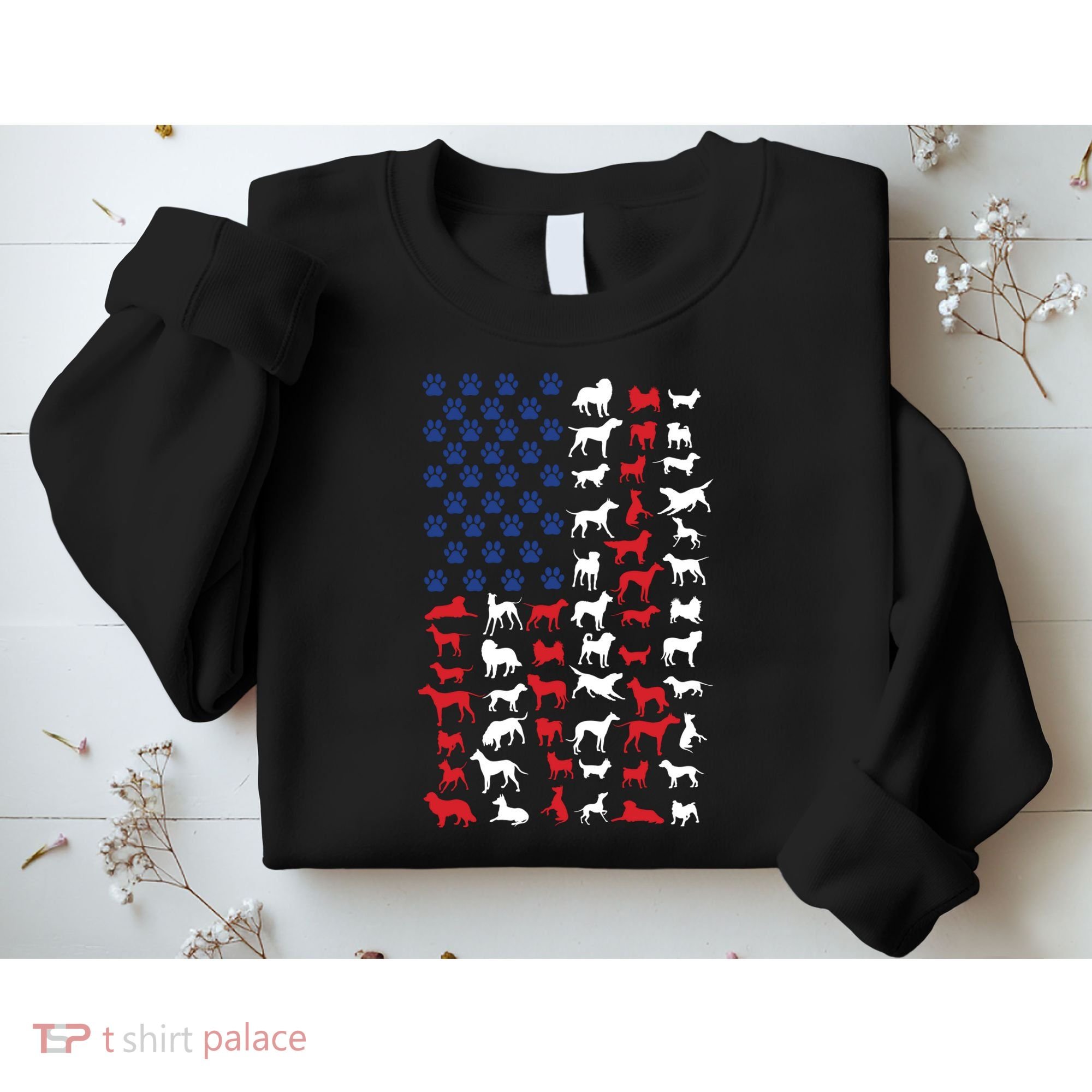 Dog Flag Usa Sweatshirt