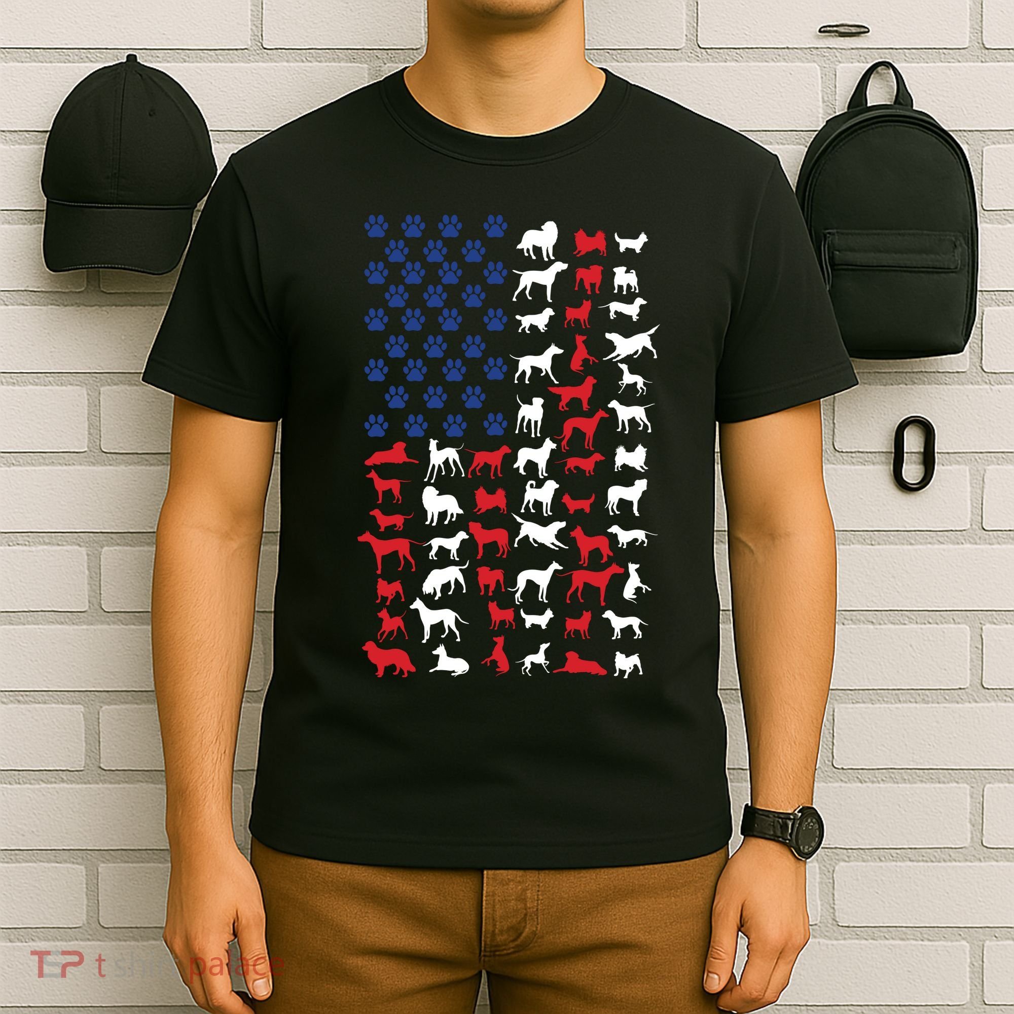 Dog Flag Usa T-Shirt