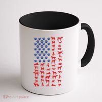 Dog Flag Usa Coffee Mug thumb 1