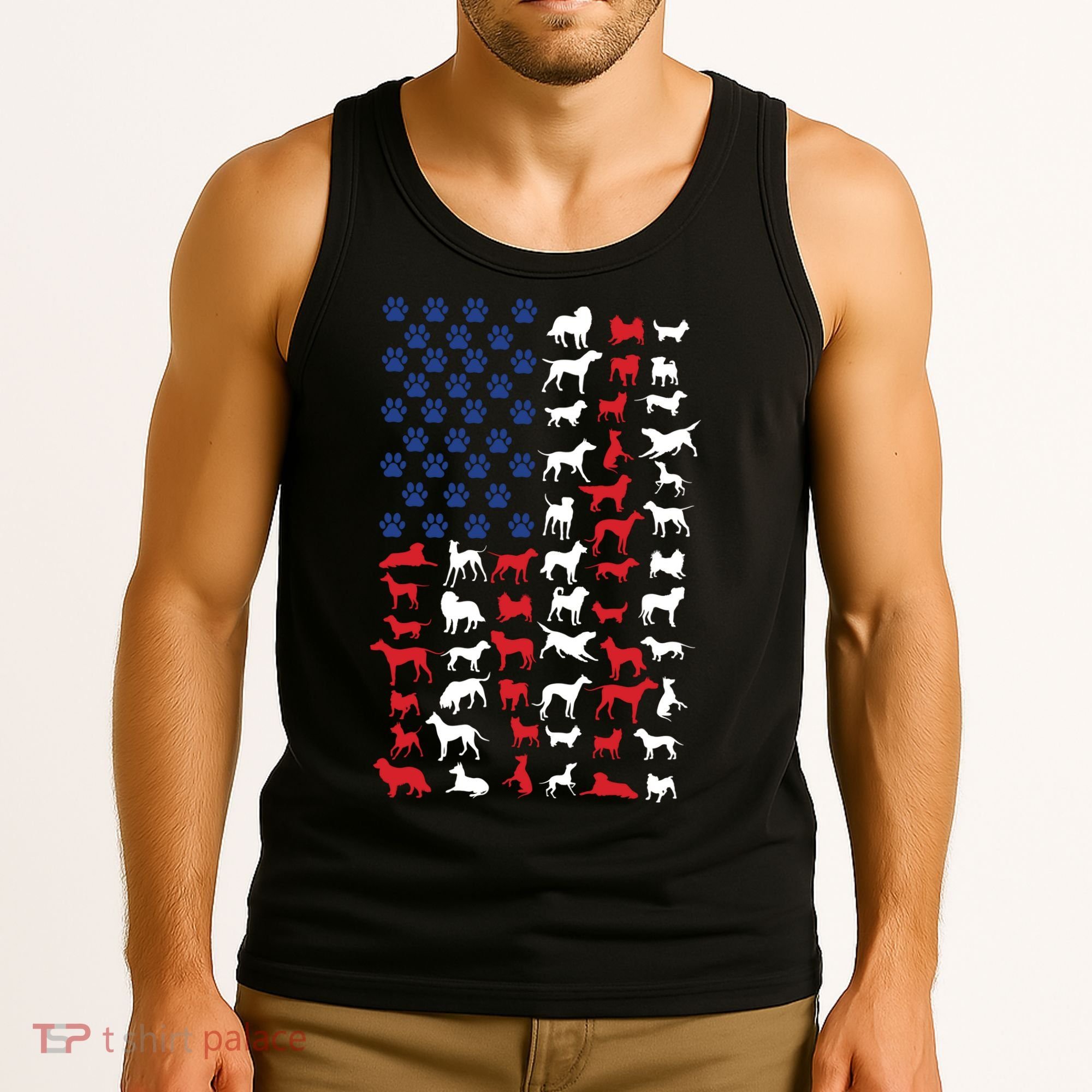 Dog Flag Usa Tank Top