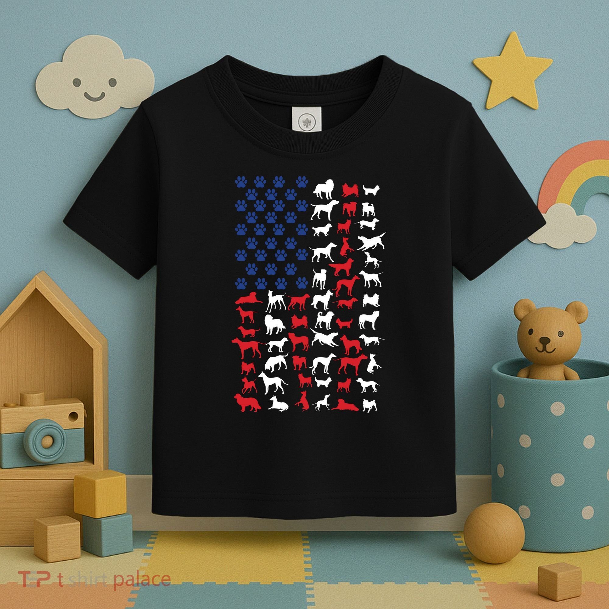 Dog Flag Usa Toddler T-Shirt