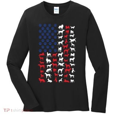 Dog Flag Usa Women's Long Sleeve Shirt