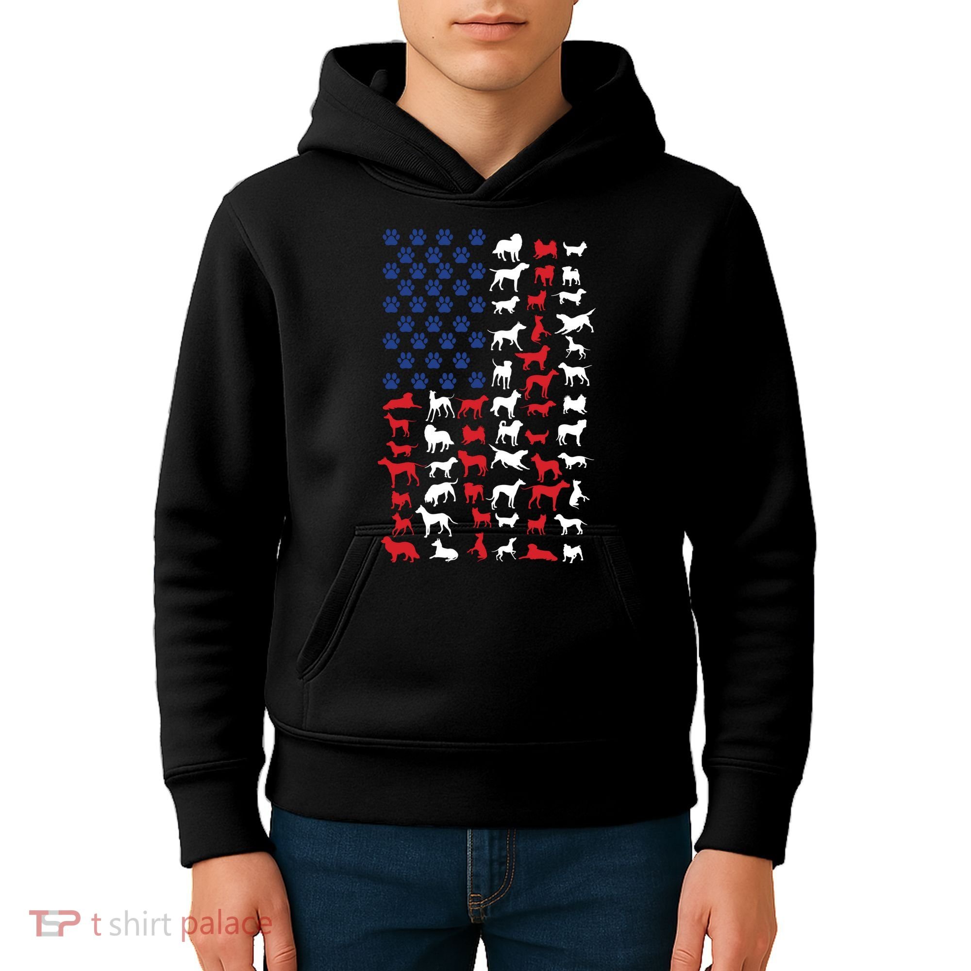 Dog Flag Usa Kids Hoodie