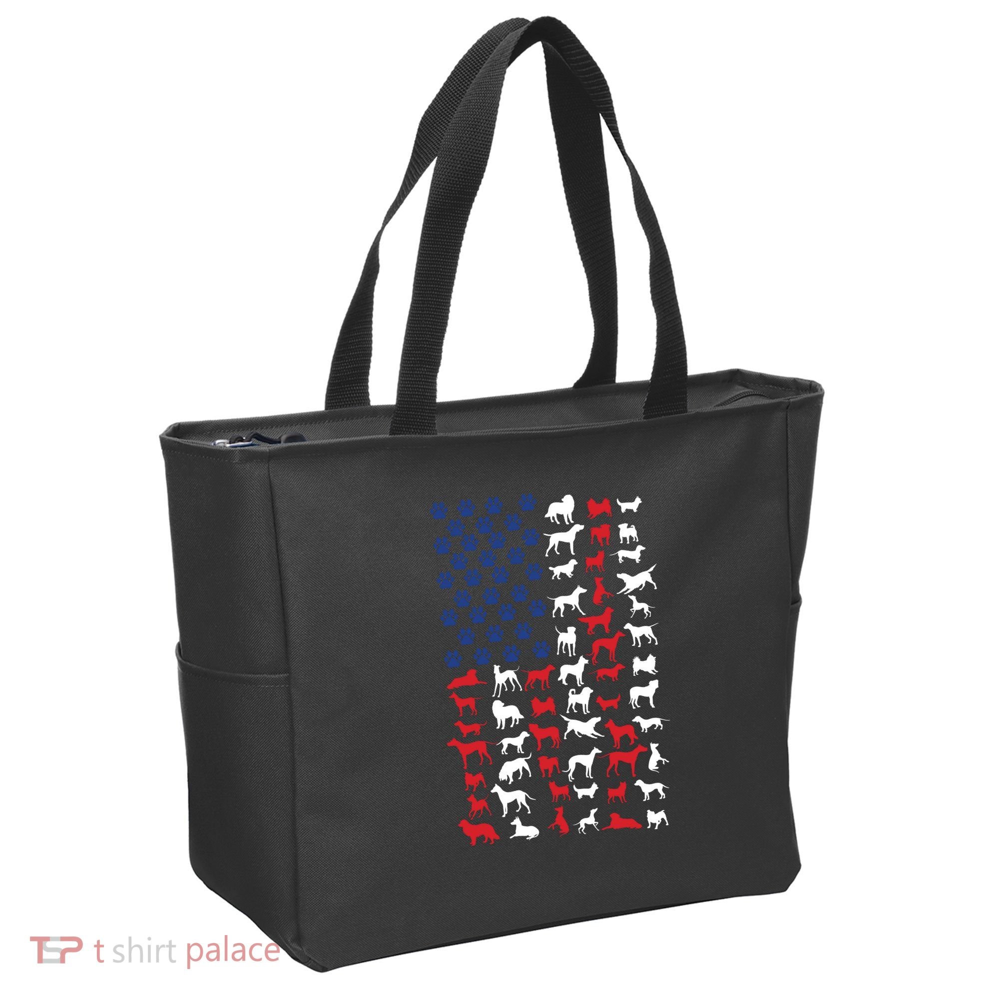 Dog Flag Usa Tote Bag