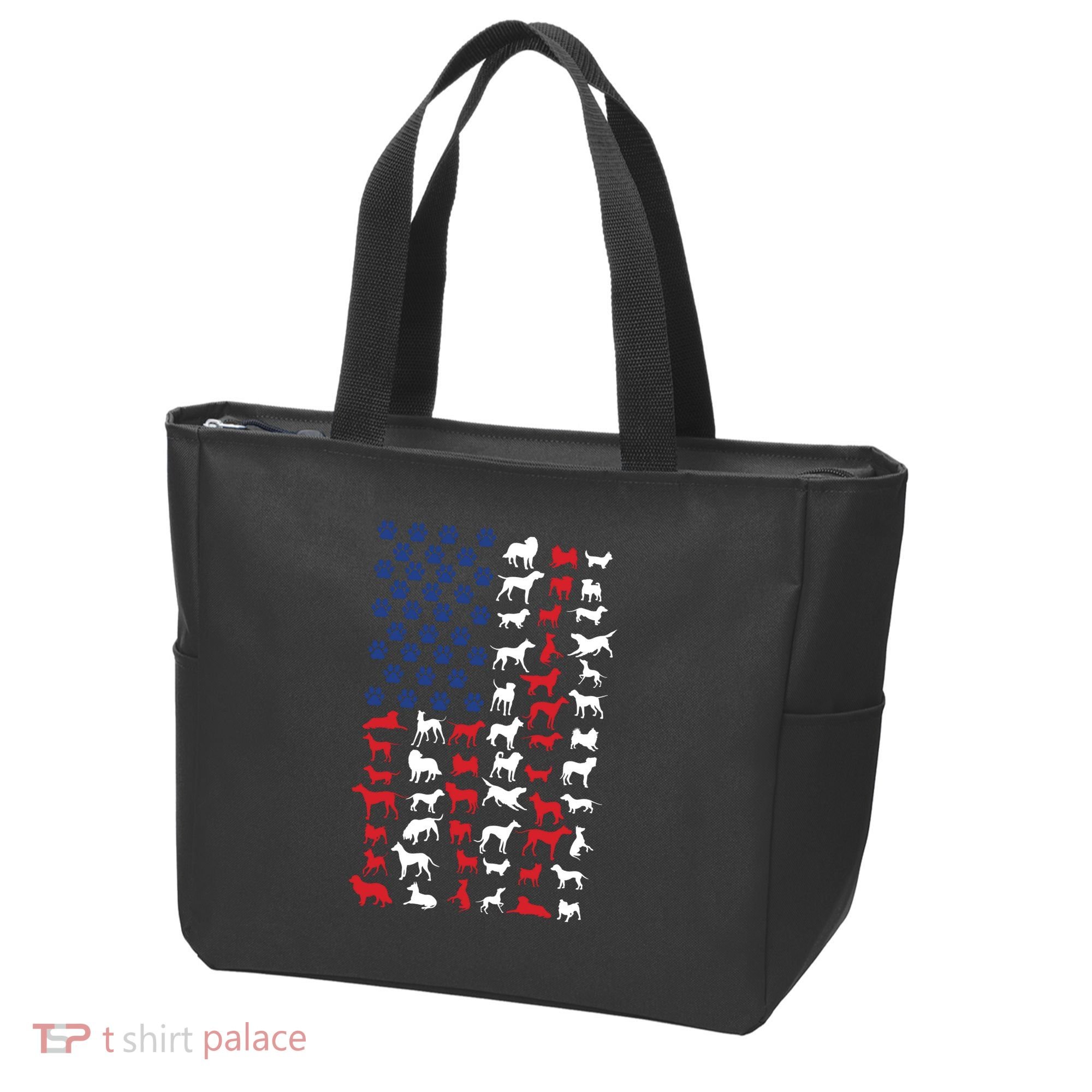 Dog Flag Usa Tote Bag