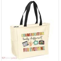 Communication Looks Different For Everyone Speech Therapy Tote Bag thumb 2