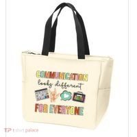 Communication Looks Different For Everyone Speech Therapy Tote Bag thumb 3