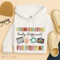 Communication Looks Different For Everyone Speech Therapy Hoodie thumb 4