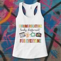 Communication Looks Different For Everyone Speech Therapy Women's Tank Top thumb 3
