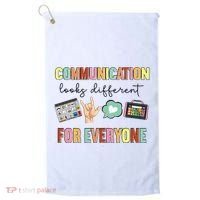 Communication Looks Different For Everyone Speech Therapy Golf Towel thumb 0