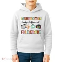 Communication Looks Different For Everyone Speech Therapy Kids Hoodie thumb 4