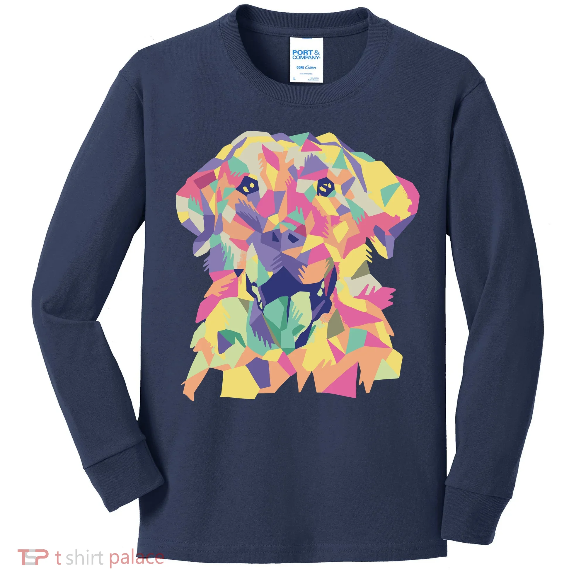Colorful Labrador Dog Kids Long Sleeve Shirt