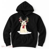 Cute Labradoodle Doodle Christmas Reindeer Graphic Holiday Hoodie thumb 0