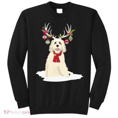 Cute Labradoodle Doodle Christmas Reindeer Graphic Holiday Sweatshirt