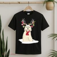 Cute Labradoodle Doodle Christmas Reindeer Graphic Holiday T-Shirt thumb 2