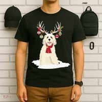 Cute Labradoodle Doodle Christmas Reindeer Graphic Holiday T-Shirt thumb 6