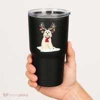 Cute Labradoodle Doodle Christmas Reindeer Graphic Holiday Tumbler thumb 2