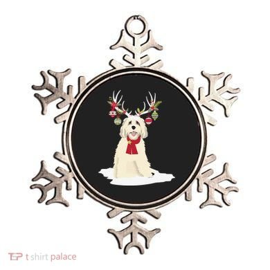 Cute Labradoodle Doodle Christmas Reindeer Graphic Holiday Ornament