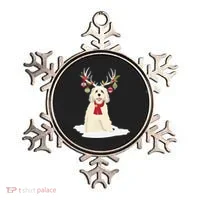Cute Labradoodle Doodle Christmas Reindeer Graphic Holiday Ornament thumb 0