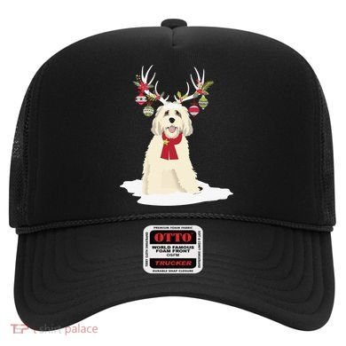 Cute Labradoodle Doodle Christmas Reindeer Graphic Holiday Hat
