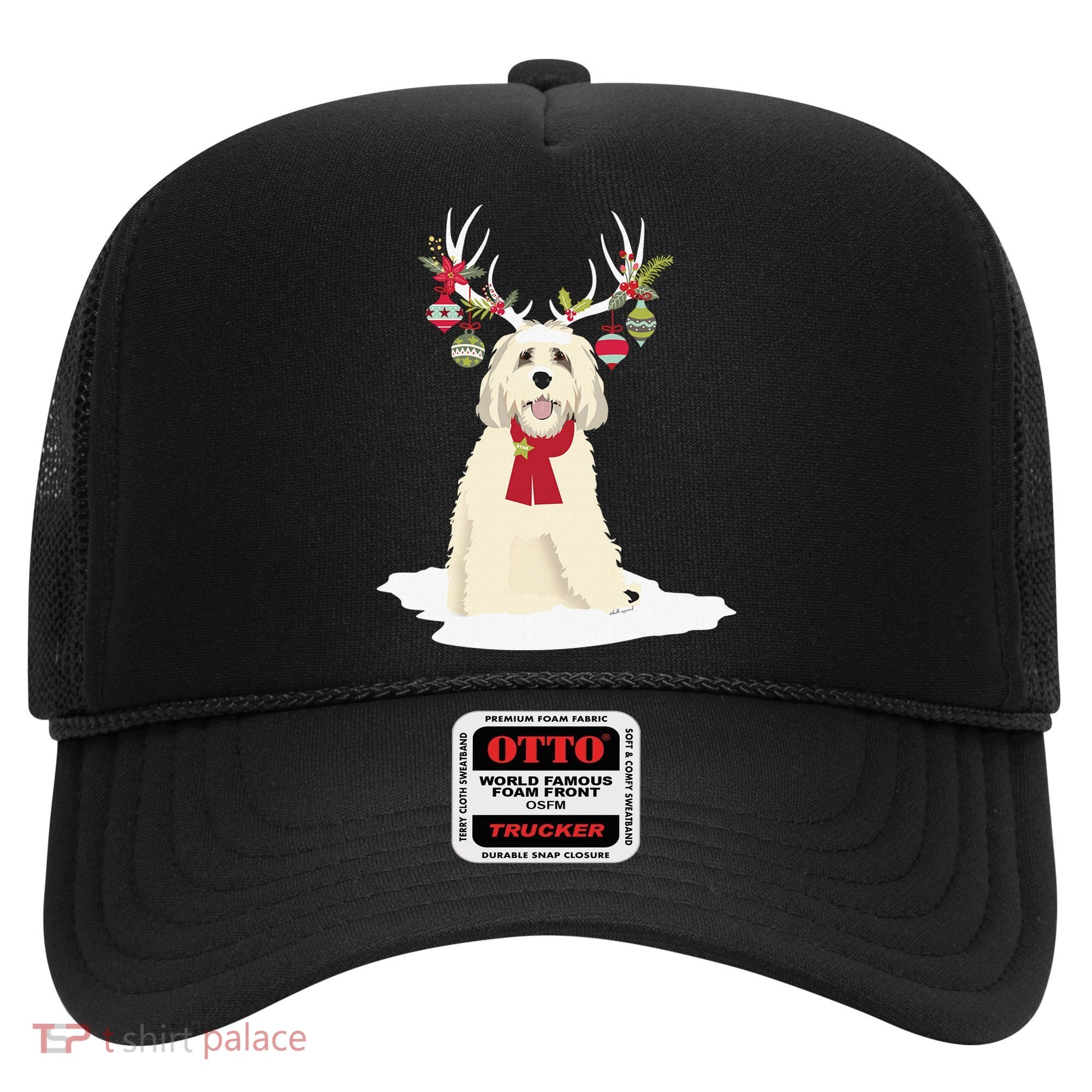 Cute Labradoodle Doodle Christmas Reindeer Graphic Holiday Hat