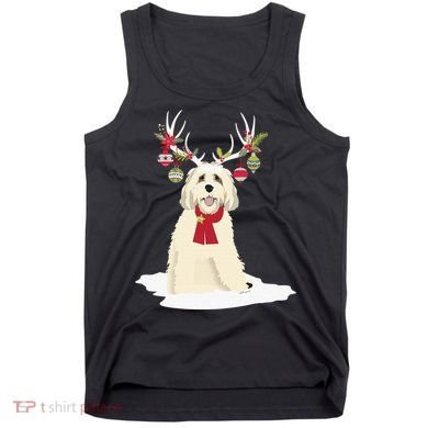 Cute Labradoodle Doodle Christmas Reindeer Graphic Holiday Tank Top