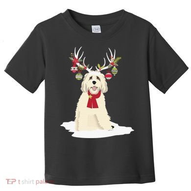 Cute Labradoodle Doodle Christmas Reindeer Graphic Holiday Toddler T-Shirt