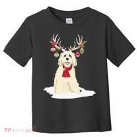 Cute Labradoodle Doodle Christmas Reindeer Graphic Holiday Toddler T-Shirt thumb 0