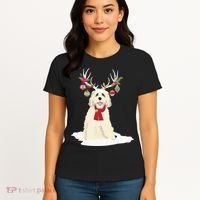 Cute Labradoodle Doodle Christmas Reindeer Graphic Holiday Women's T-Shirt thumb 4