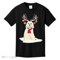 Cute Labradoodle Doodle Christmas Reindeer Graphic Holiday Kids T-Shirt thumb 0