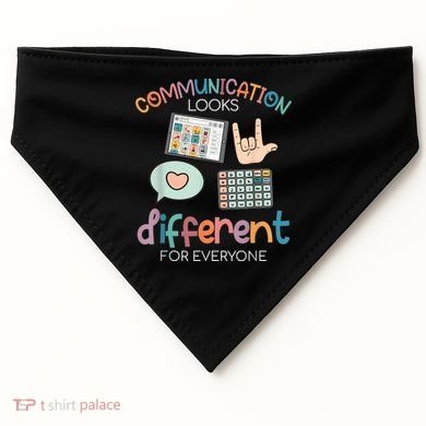 Communication Looks Different For Everyone Autism Awareness USA-Made Doggie Bandana