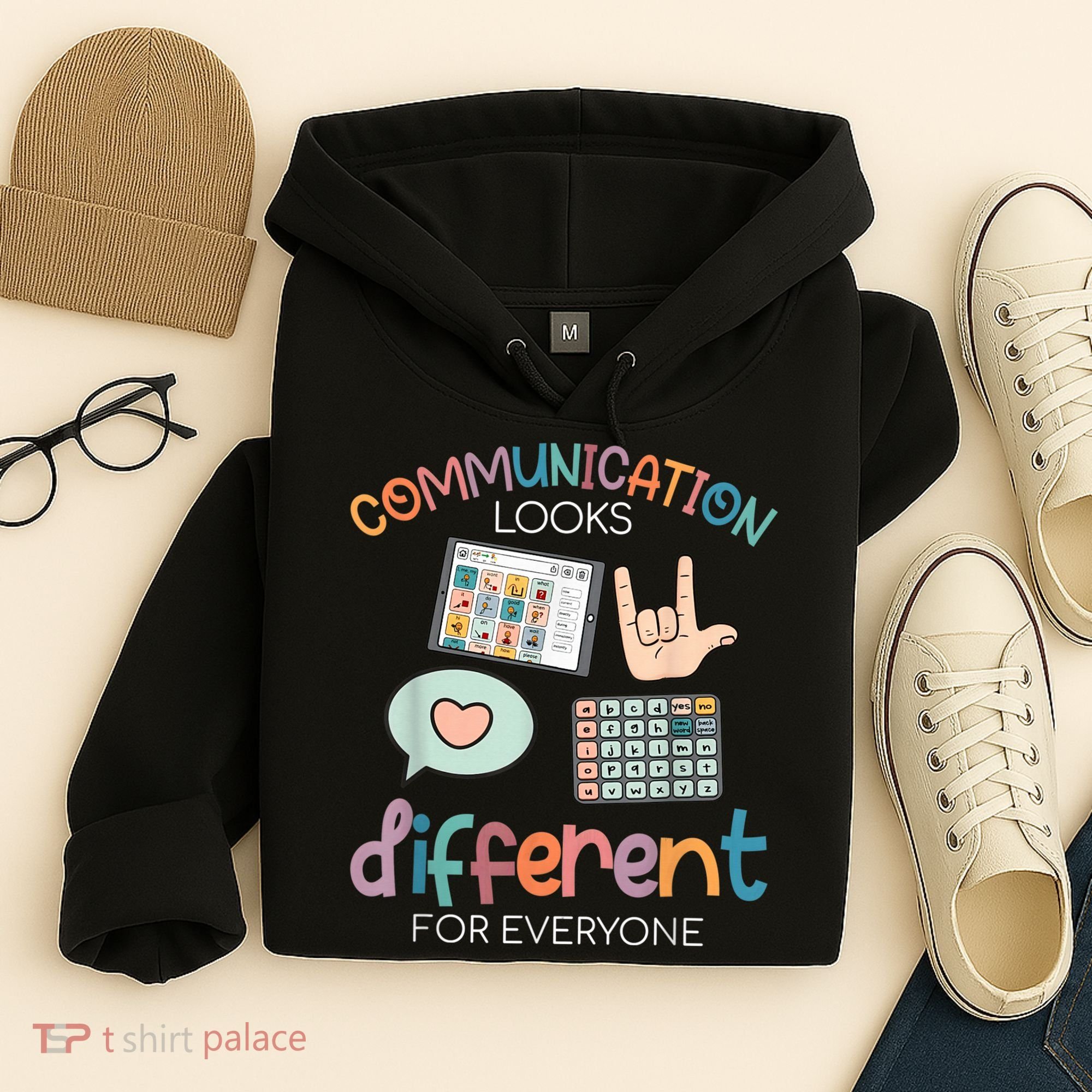 Communication Looks Different For Everyone Autism Awareness Hoodie