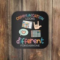 Communication Looks Different For Everyone Autism Awareness Coaster thumb 0