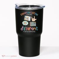 Communication Looks Different For Everyone Autism Awareness Tumbler thumb 0