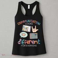 Communication Looks Different For Everyone Autism Awareness Women's Tank Top thumb 3