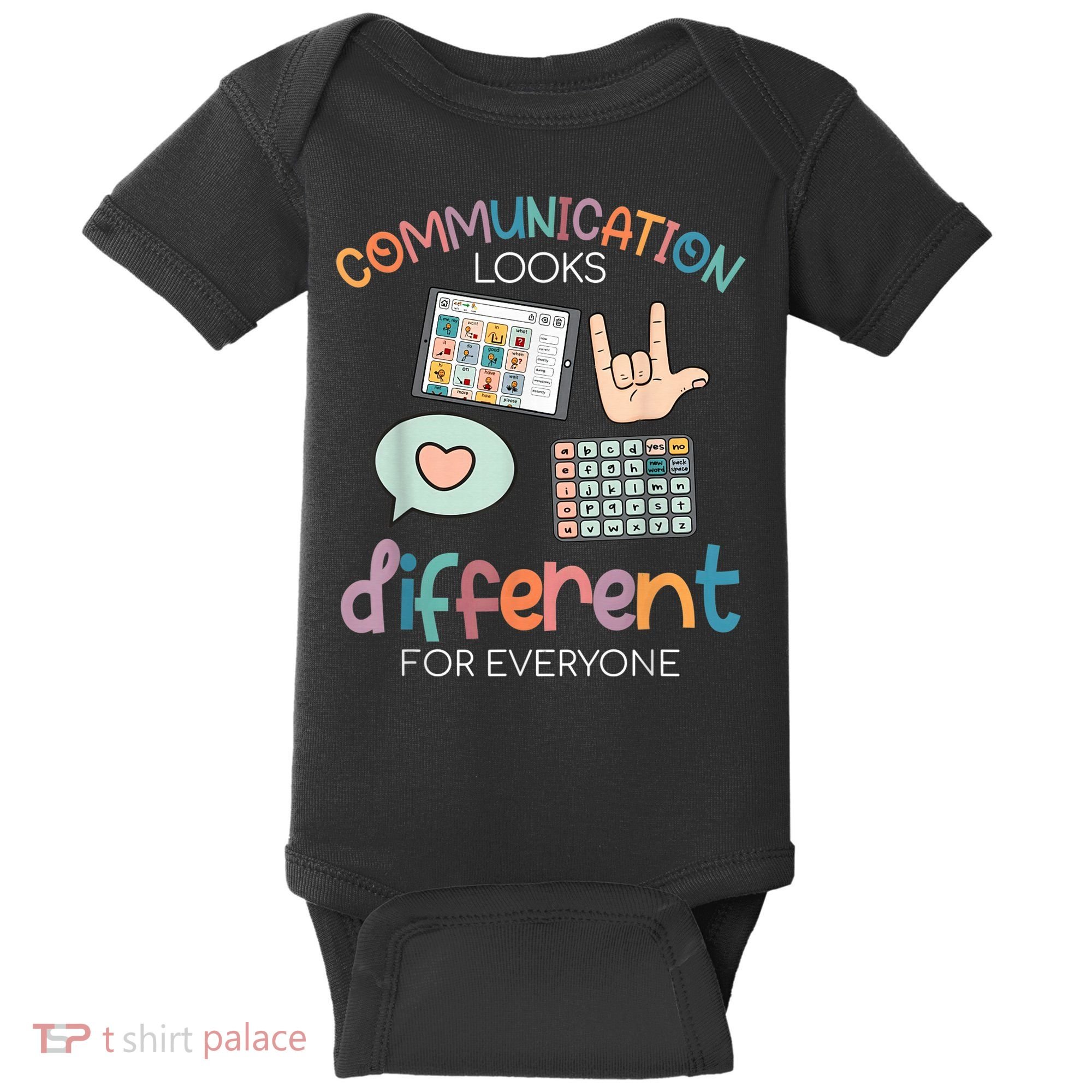 Communication Looks Different For Everyone Autism Awareness Baby Bodysuit