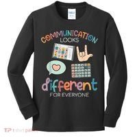 Communication Looks Different For Everyone Autism Awareness Kids Long Sleeve Shirt thumb 0