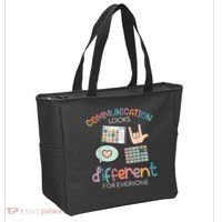 Communication Looks Different For Everyone Autism Awareness Tote Bag thumb 2