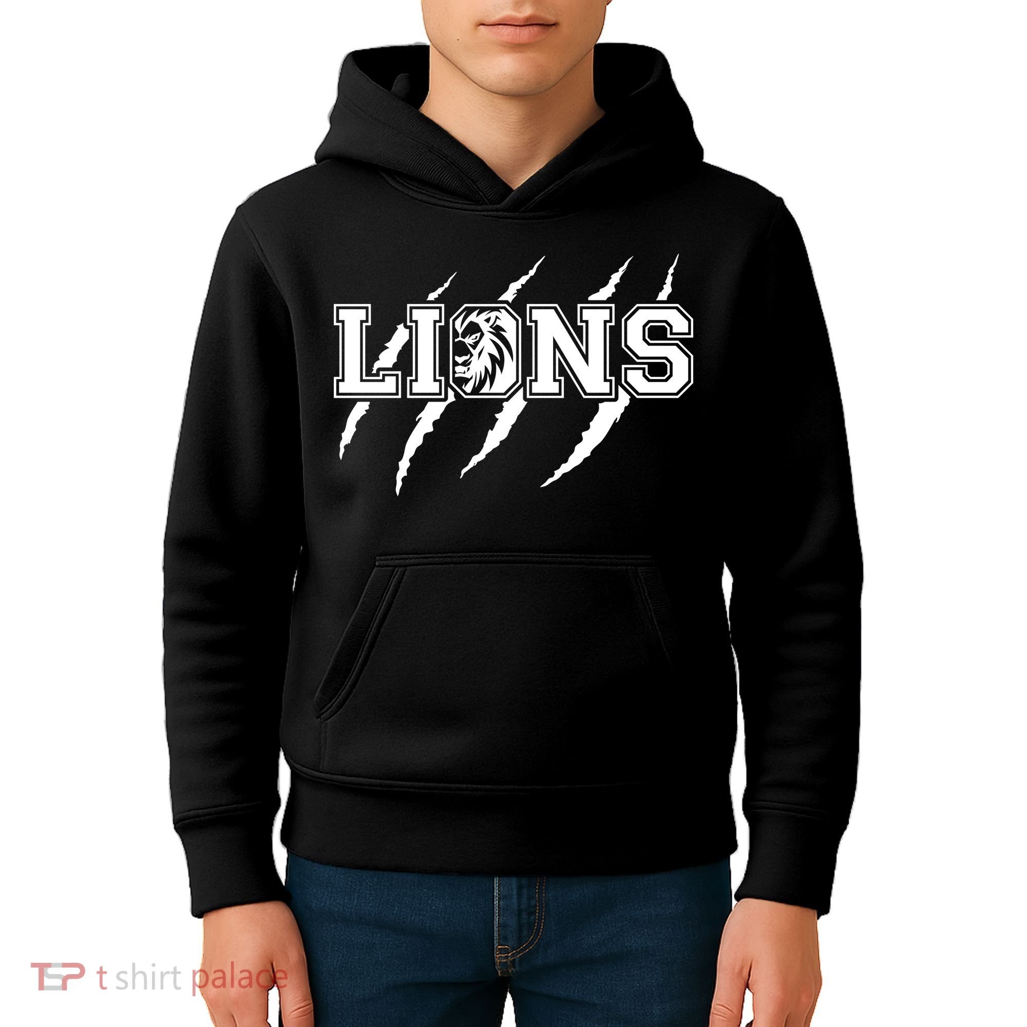Cool Lions Detroit Football Michigan Kids Hoodie