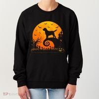 Chocolate Lab Dog Moon Halloween Dog Lover Women's Sweatshirt thumb 0