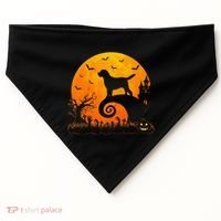 Chocolate Lab Dog Moon Halloween Dog Lover USA-Made Doggie Bandana thumb 0
