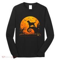 Chocolate Lab Dog Moon Halloween Dog Lover Long Sleeve Shirt thumb 0