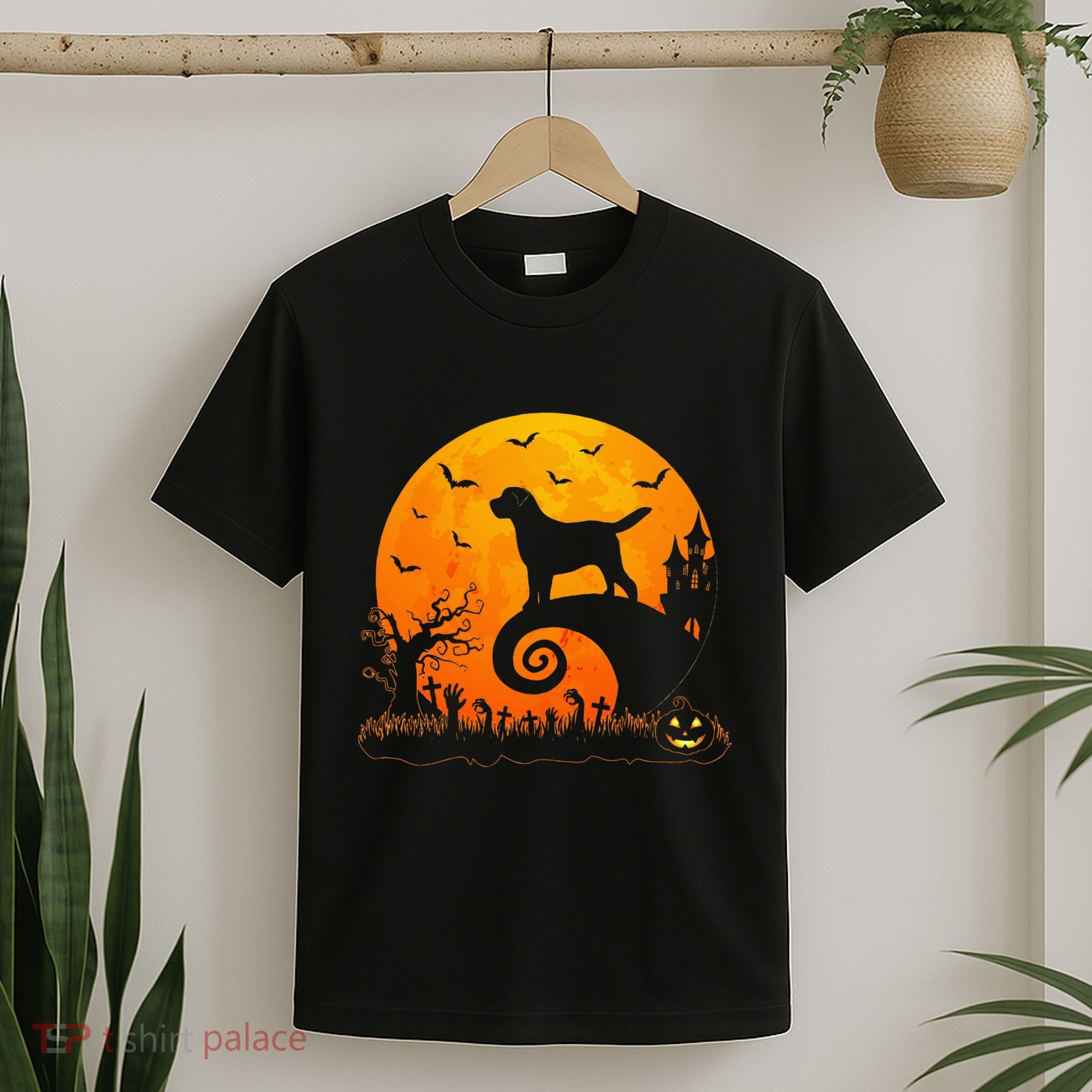 Chocolate Lab Dog Moon Halloween Dog Lover T-Shirt