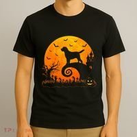 Chocolate Lab Dog Moon Halloween Dog Lover T-Shirt thumb 3