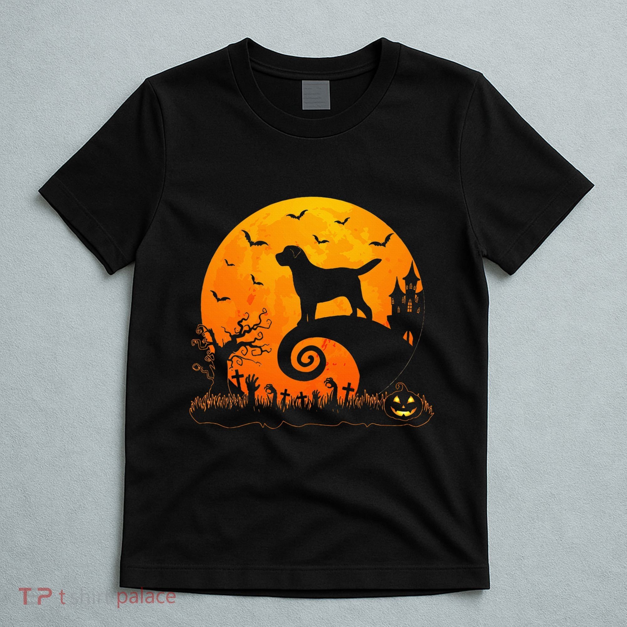 Chocolate Lab Dog Moon Halloween Dog Lover T-Shirt