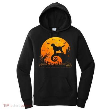 Chocolate Lab Dog Moon Halloween Dog Lover Women's Hoodie