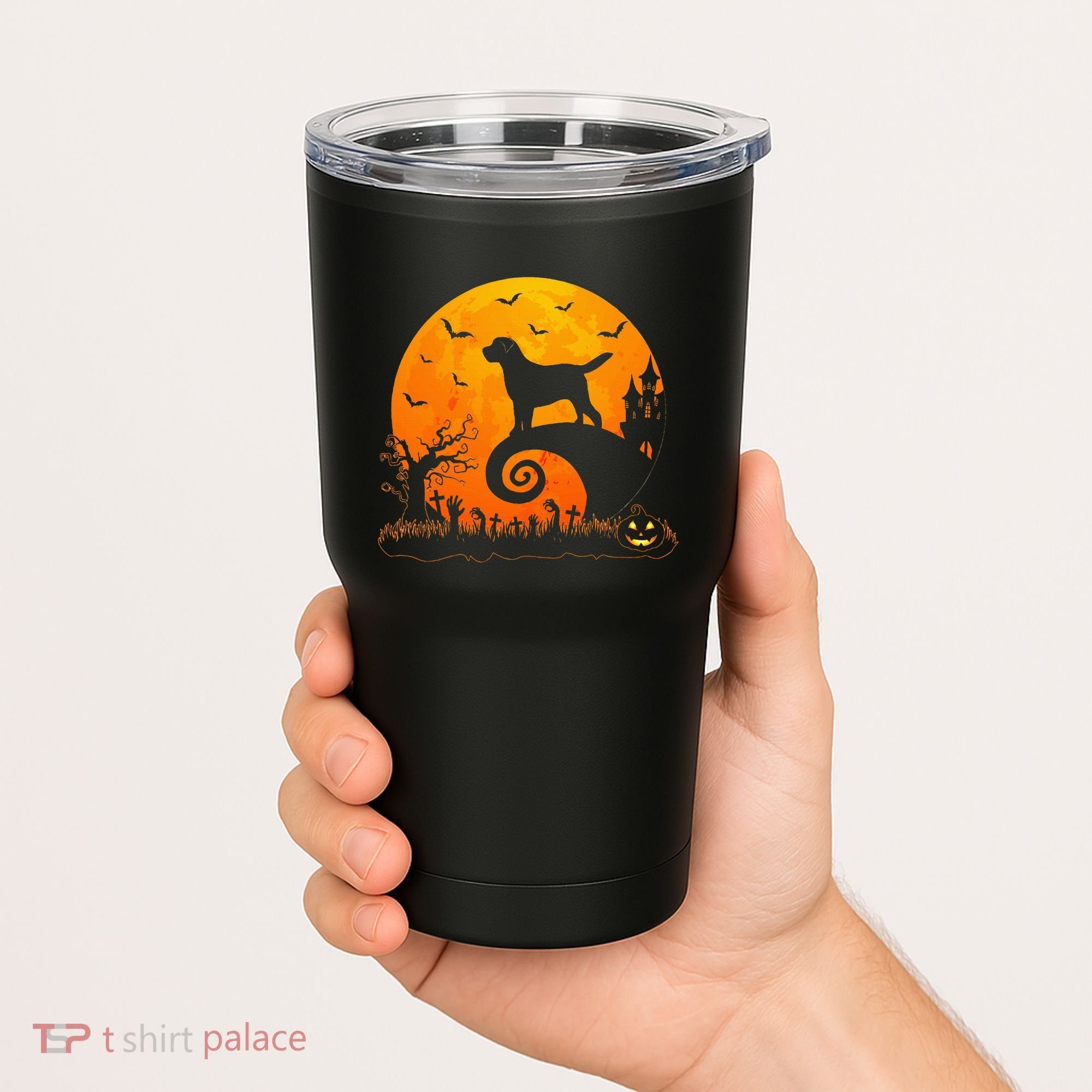 Chocolate Lab Dog Moon Halloween Dog Lover Tumbler