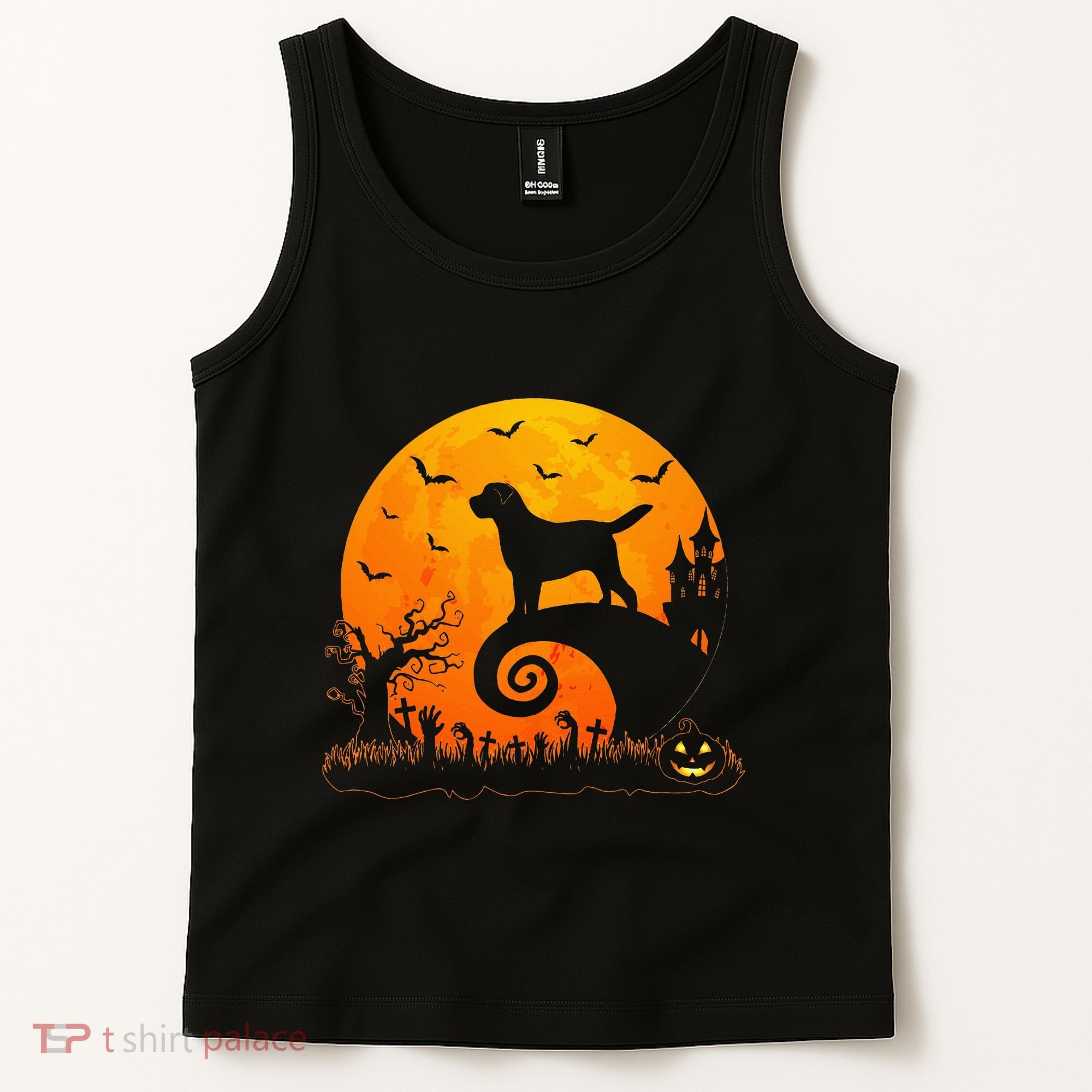 Chocolate Lab Dog Moon Halloween Dog Lover Tank Top
