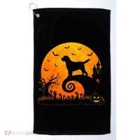 Chocolate Lab Dog Moon Halloween Dog Lover Golf Towel thumb 0