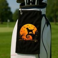 Chocolate Lab Dog Moon Halloween Dog Lover Golf Towel thumb 2